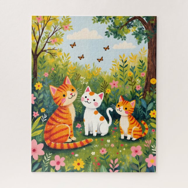 Puzzle Casse-tête des chats de jardin (Vertical)