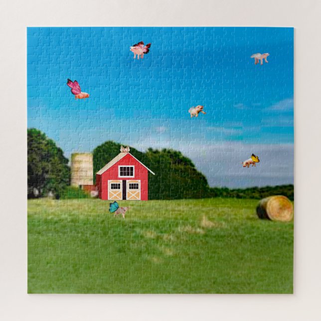 Puzzle Casse-tête des cochons ailés (Vertical)