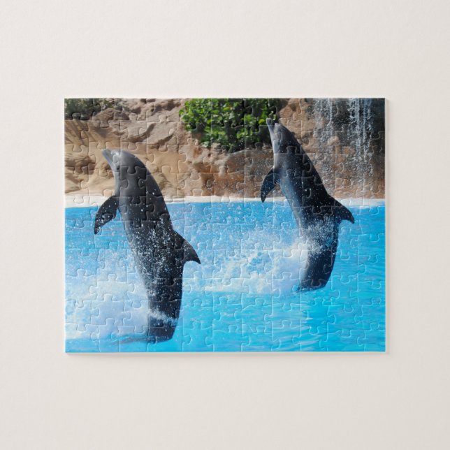 Puzzle Casse-tête des Dauphins jumeaux avec cascade (Horizontal)