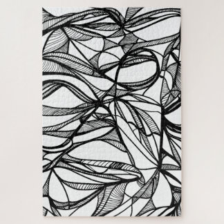 Puzzle casse-tête dessiné à la main couleur-votre-propre,