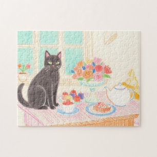 Puzzle Casse-tête du Chat Noir à l'Heure du Thé – Idée Ca