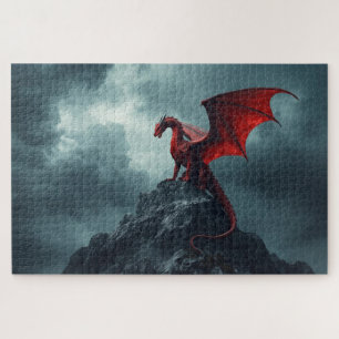 Puzzle Casse-tête du dragon rouge sur la falaise