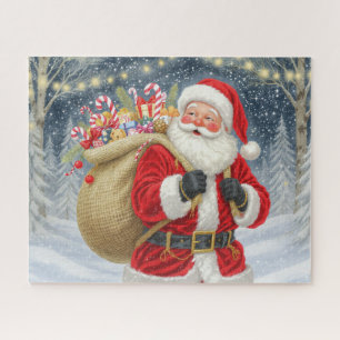 Puzzle Casse-tête du Père Noël et du sac de jouets