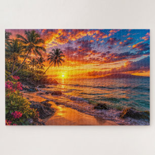 Puzzle Casse-tête Évasion du coucher de soleil sur l'océa
