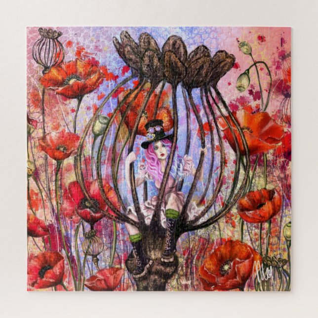 Puzzle Casse-tête fantaisiste de coquelicots (Vertical)