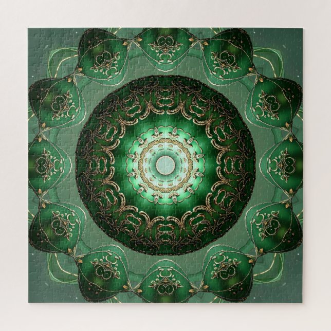 Puzzle Casse-tête floral décoratif vert (Vertical)