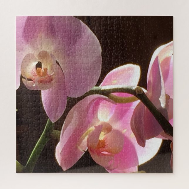 Puzzle Casse-tête floral d'orchidée rose (Vertical)