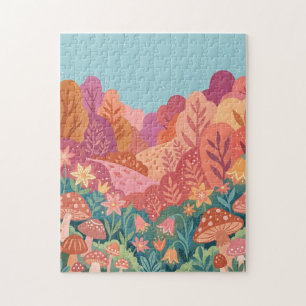 Puzzle Casse-tête Forêt Enchantée – Rose et Orange