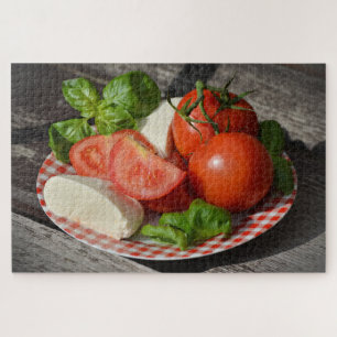 Puzzle casse-tête fromage et tomates
