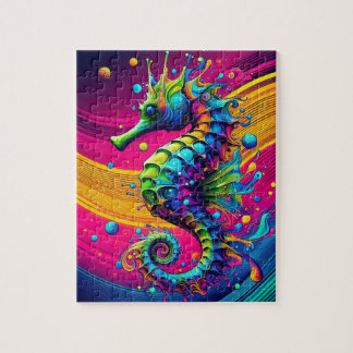Puzzle Casse-tête hippocampe psychédélique – Défi océan v