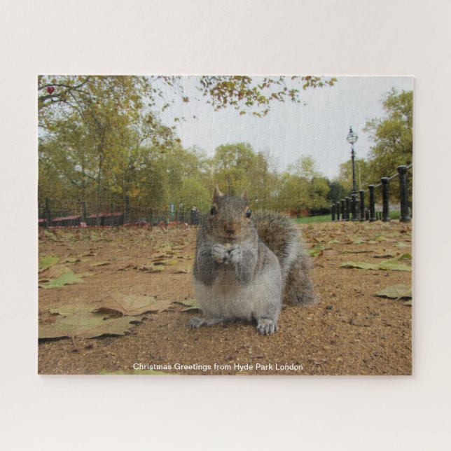 Puzzle Casse-tête Hyde Park Londres Écureuil Gris (Horizontal)