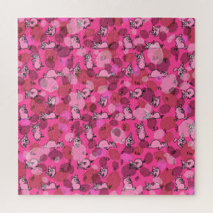 Puzzle Casse-tête impossible de cochon rose