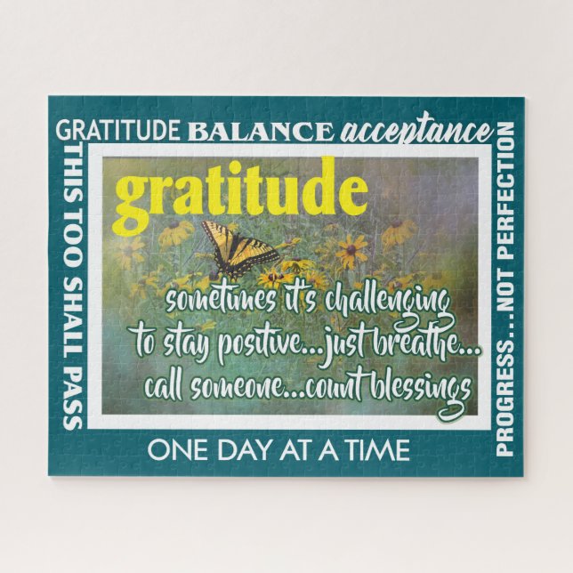 Puzzle casse-tête inspirant de gratitude (Horizontal)