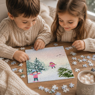 Puzzle Casse-tête Jour de neige d'hiver