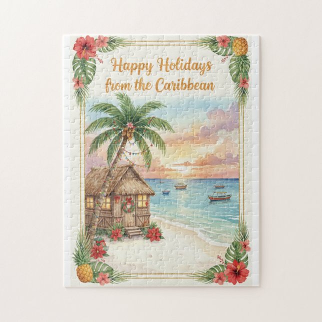 Puzzle Casse-tête 'Joyeuses Fêtes des Caraïbes' (Vertical)