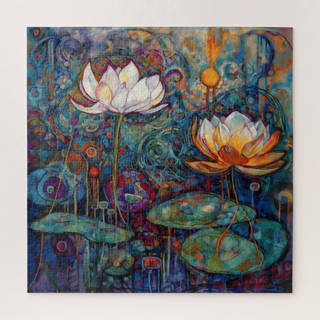 Puzzle Casse-tête Lotus et nénuphars (Vertical)