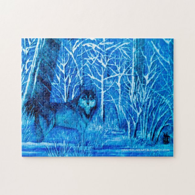 Puzzle Casse-tête Loup Bleu (Horizontal)
