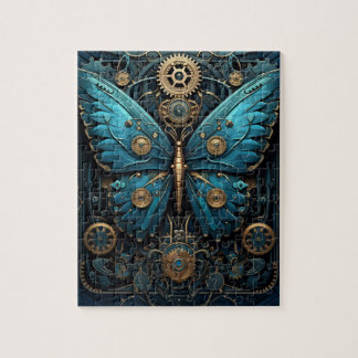 Puzzle Casse-tête mécanique papillon monarque bleu