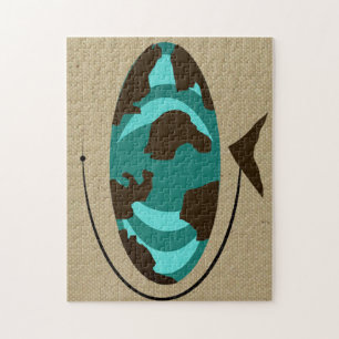 Puzzle Casse-tête moderne d'art de globe de la moitié d