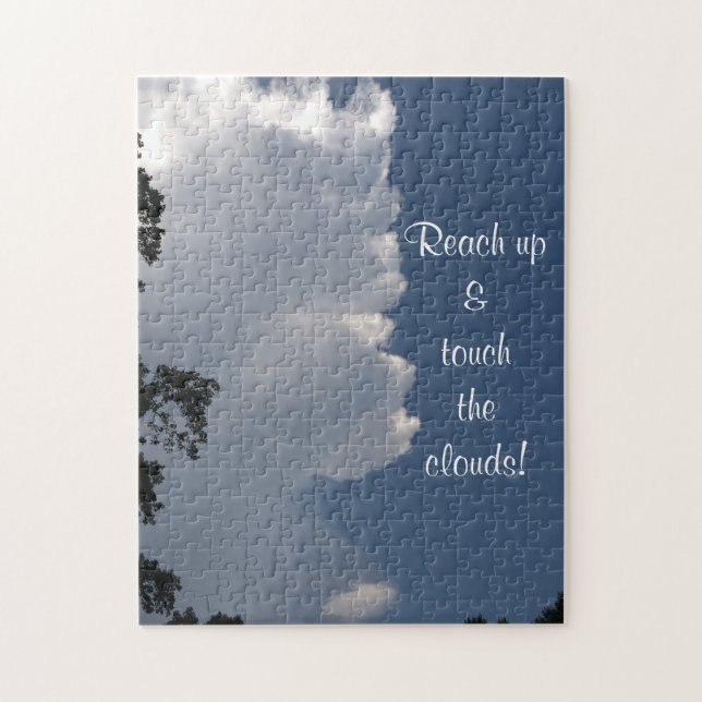 Puzzle Casse-tête Nuages Blancs Douillets et Ciel Bleu av (Vertical)