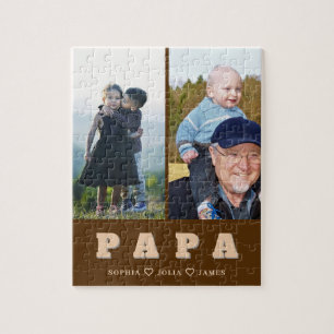 Puzzle Casse-tête Papa Moderne avec Photos des Petits-enf