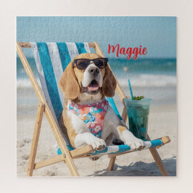 Puzzle Casse-tête personnalisé Beagle mignon (Vertical)