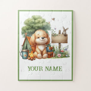 Puzzle Casse-tête personnalisé de chiot mignon de la forê
