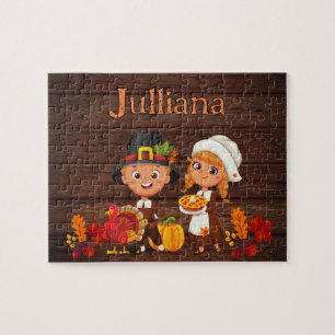 Puzzle Casse-tête personnalisé de Thanksgiving avec le no