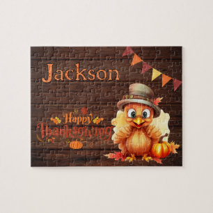 Puzzle Casse-tête personnalisé de Thanksgiving avec le no