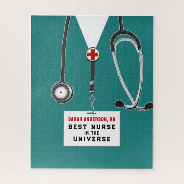 Puzzle Casse-tête personnalisé pour infirmière (Vertical)