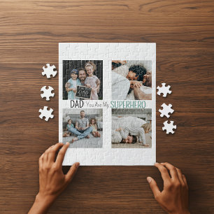 Puzzle Casse-tête Photo de Famille Super-héros Papa Moder