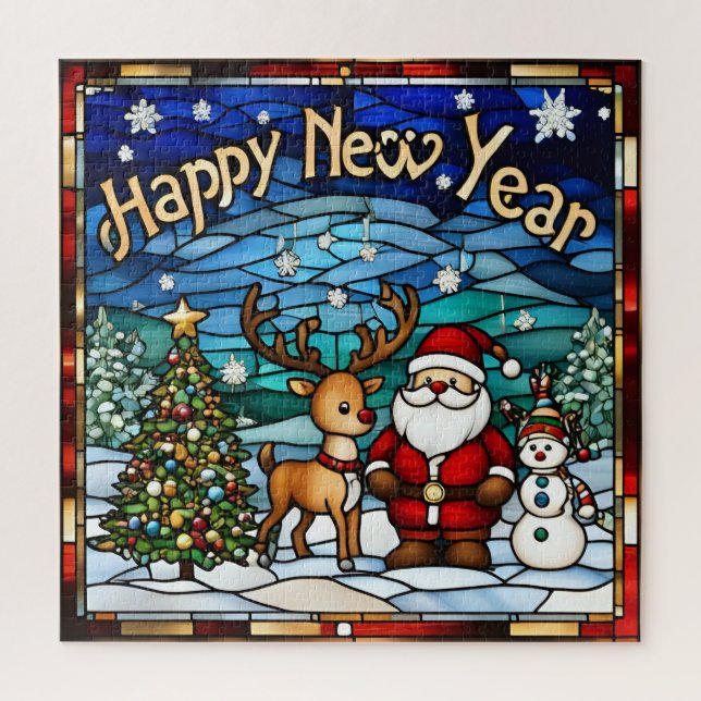 Puzzle casse-tête pour enfants du nouvel an (Vertical)