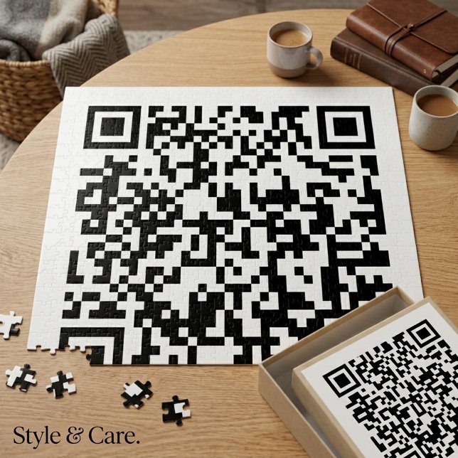 Puzzle Casse-tête QR Code – Ajoutez uniquement votre adre (QR Code Jigsaw Puzzle – Add Your Web Address Only)