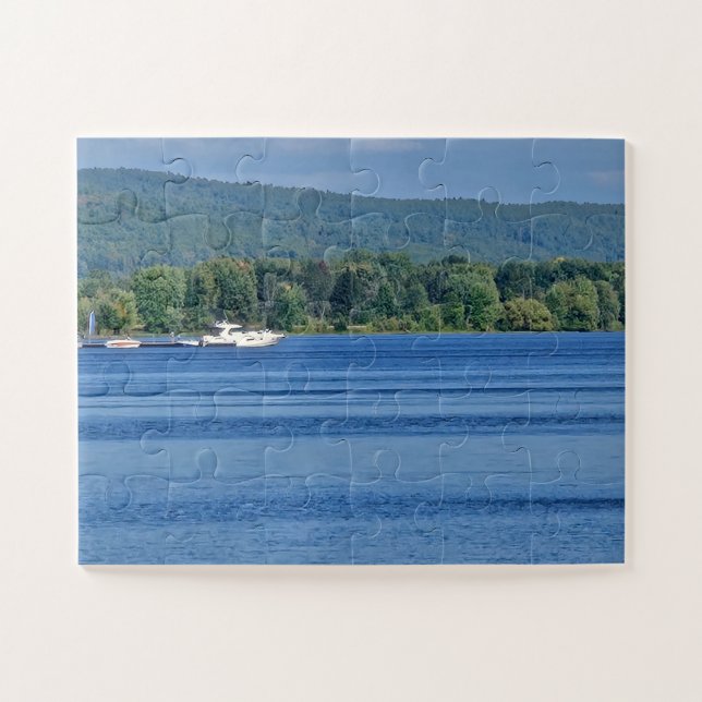 Puzzle Casse-tête Scénique de Lac en Bateau (Horizontal)