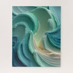 Puzzle Casse-tête Vague sculptée sarcelle