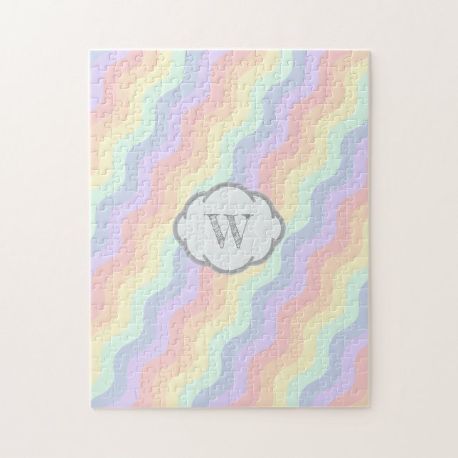 Puzzle Casse-tête Vagues Arc-en-ciel Pastel (Vertical)