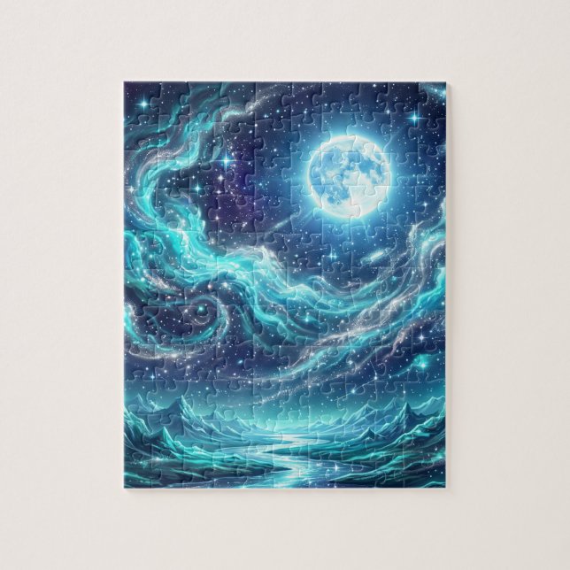 Puzzle Casse-tête Vagues célestes au clair de lune (Vertical)