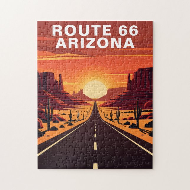 Puzzle Casse-tête vintage Route 66 Désert d'Arizona (Vertical)