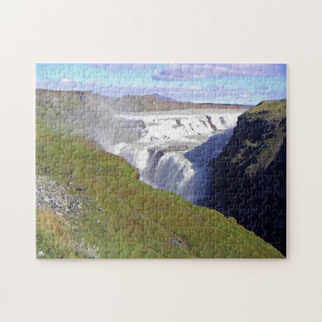 Puzzle Casse-tête vue de la cascade Gullfoss en Islande (Horizontal)