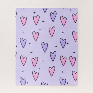 Puzzle Casse-têtes Cœurs roses violets Bonne Saint-Valent