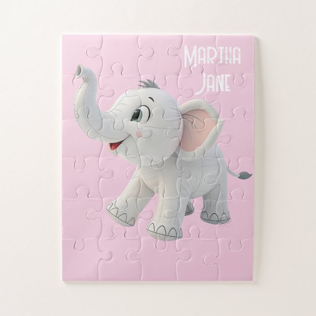 Puzzle Casse-têtes éléphant blanc mignons  (Vertical)
