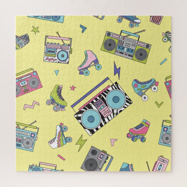 Puzzle cassette vintage, roulettes : rétro (Vertical)