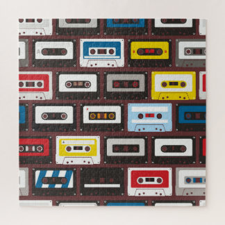 Puzzle cassettes audio vintages, arrière - plan continu.