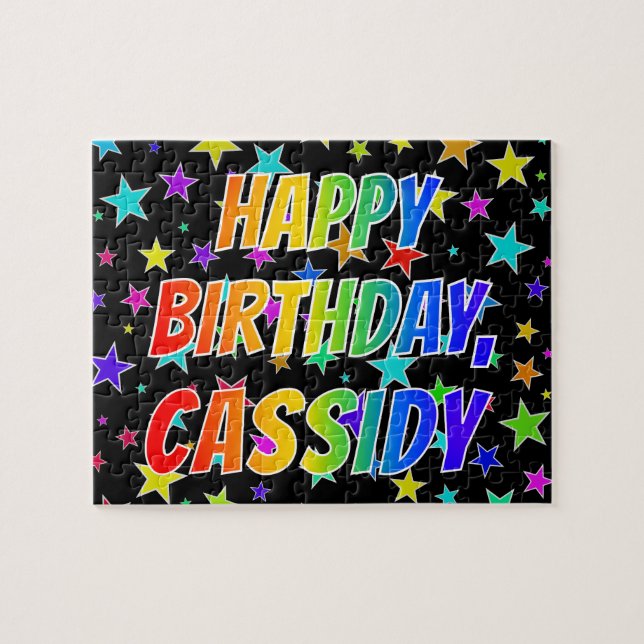 Puzzle "CASSIDY" Prénom, Fun "Joyeux Anniversaire" (Horizontal)