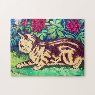 Puzzle Cat au Flower Garden, Louis Wain