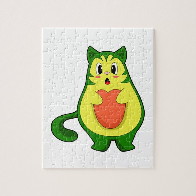 Puzzle Cat Avocado (Vertical)