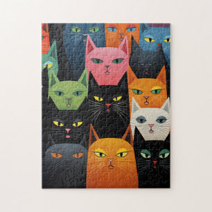 PUZZLE CAT CHATS COLORÉS ART