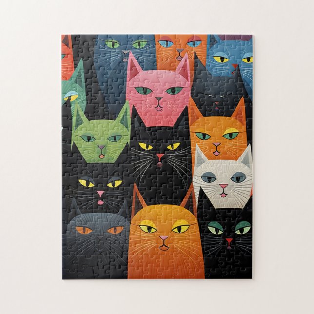 PUZZLE CAT CHATS COLORÉS ART (Vertical)