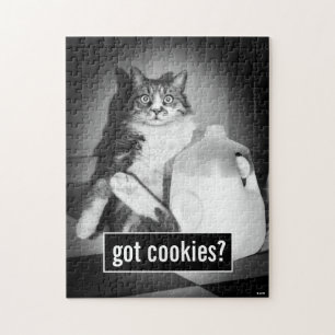 Puzzle Cat Drinking Milk From Jug