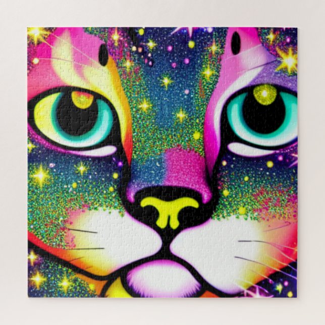 Puzzle Cat Face Close Pop Art (Vertical)